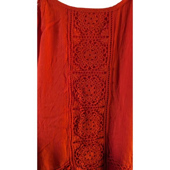 Lush spaghetti strap boho style orange flowy summer dress size xs NWT - Picture 4 of 6